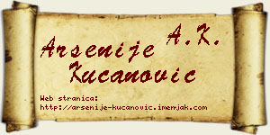 Arsenije Kucanović vizit kartica